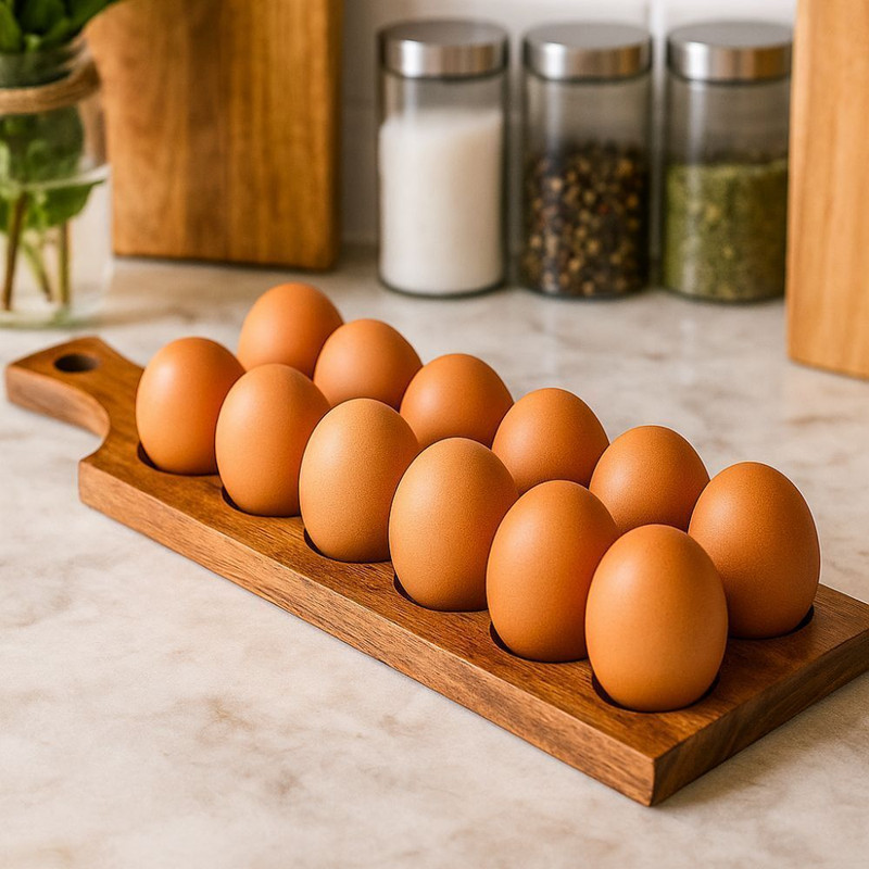 decorlay Egg container Egg Holder(Wooden)