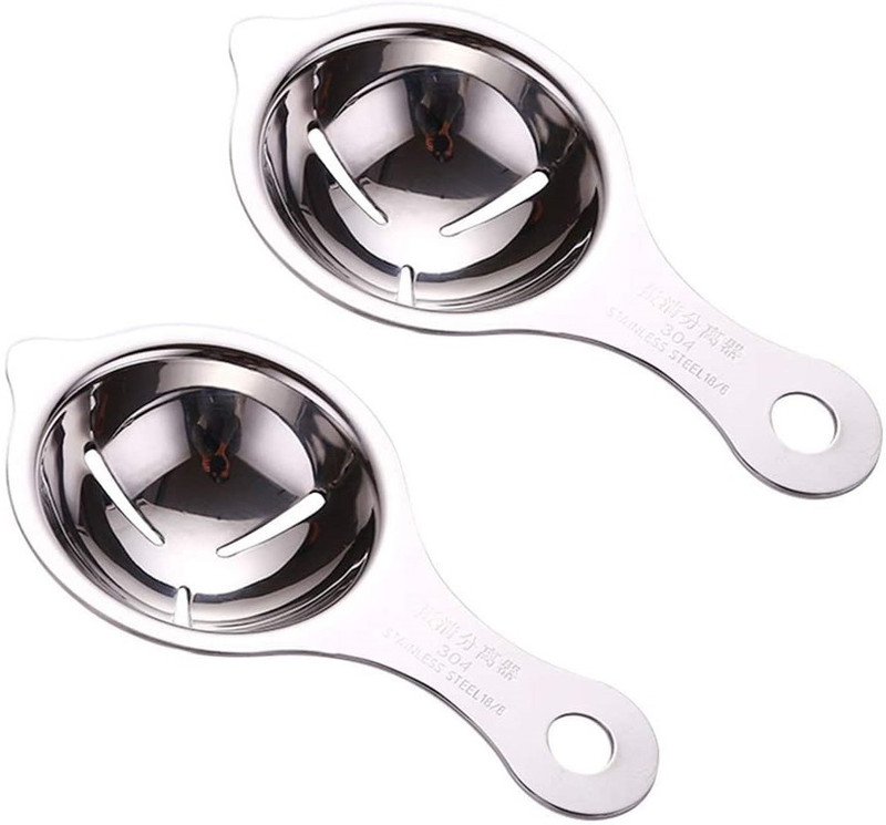 TOMATUS Egg Strainer Spoon Filter Egg Divider Kitchen Baking Tools Stainless Steel Egg Separator(Silver, Pack of 1)