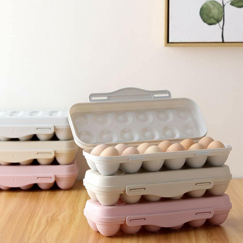 HomeCloud Egg Container/ Egg Tray Holder|Egg holder | plastic Egg container for Refrigerator with Lid 1pc(12 Grid, Grey) Plastic Egg Separator(Grey, Pack of 1)