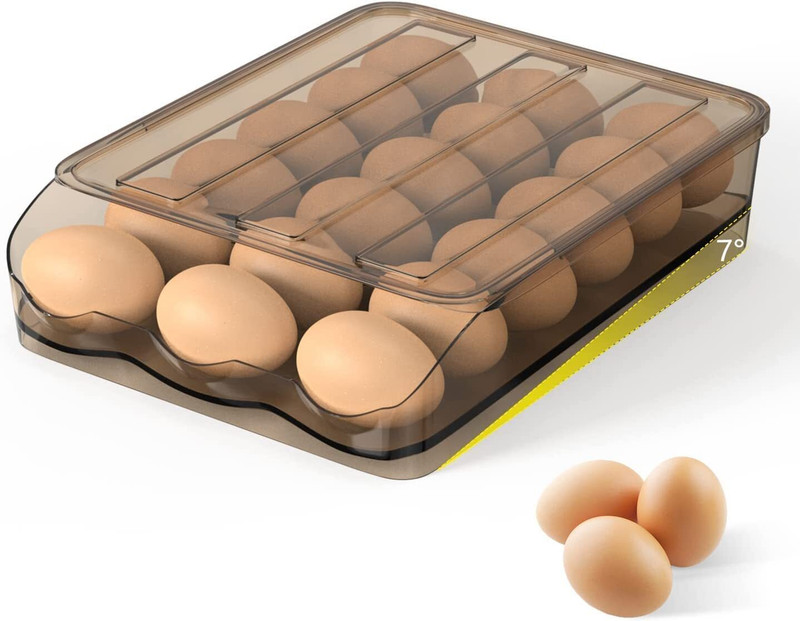 KURMIYA Multi-Grid Egg Storage Box(WHOLESALE) Plastic Egg Separator(Black, Pack of 1)