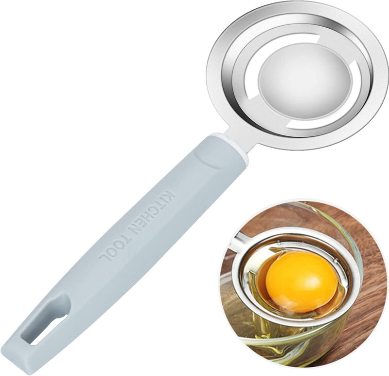 RASTVI Food Grade Stainless Steel Egg Yolk Separator,Egg White Separator,Long Handle Stainless Steel Egg Separator(Multicolor, Pack of 1)