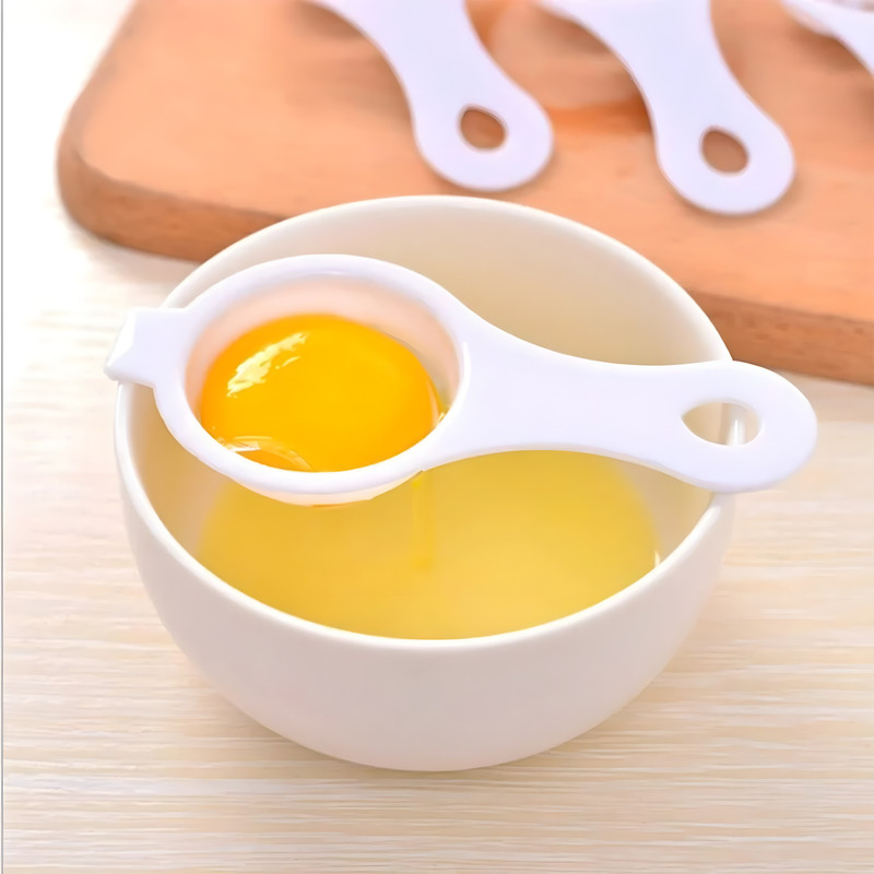 Diyan Retail Egg Yolk and White Separator – Egg Strainer with hook for Baking and Cooking - Plastic Egg Separator Set(White, Pack of 2)