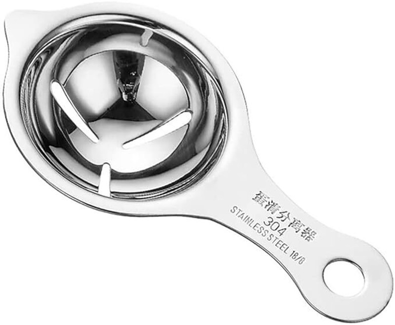 GrihaGlow Egg Yolk Separator Divider Leak Egg Spoon White Separator Stainless Steel Stainless Steel Egg Separator(Silver, Pack of 1)