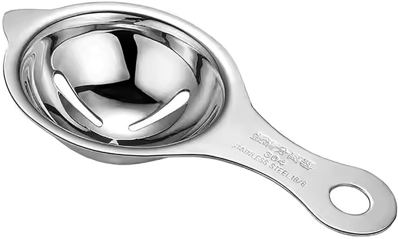 KIPSOME Egg Separator Stainless Steel, Egg Yolk White Separator Filter Heat Resistant Stainless Steel Egg Separator(Silver, Pack of 1)
