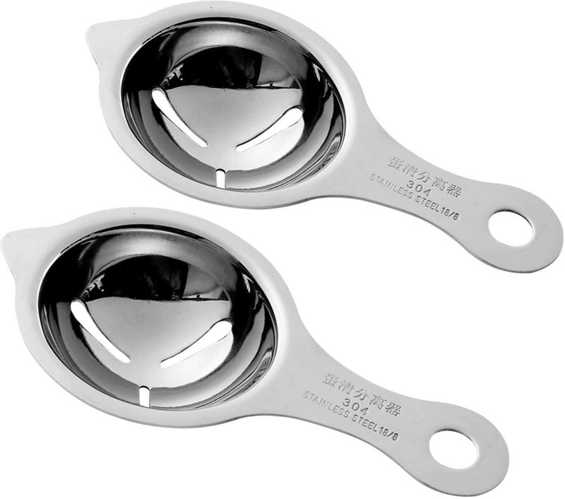Spatlus Enterprise LLP Egg Separator, And Yolk, Stainless Steel, Health And Safety, Kitchen Gadgets Stainless Steel Egg Separator(Silver, Pack of 2)