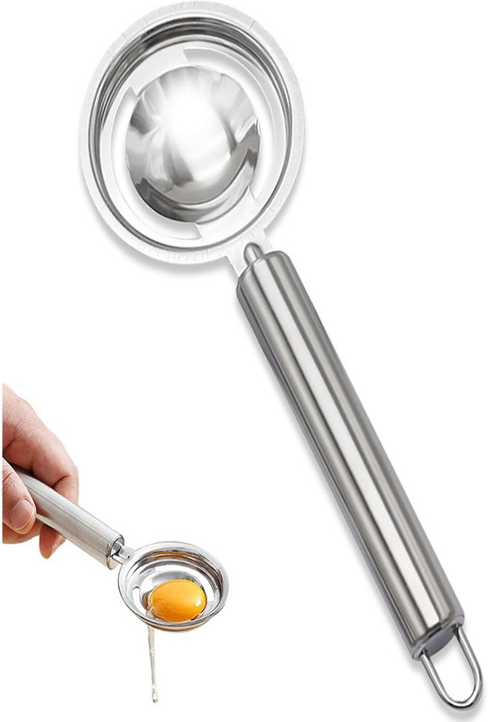 Sigaram 8.5 Inch Stainless Steel Egg Separator for Egg Yolk for Home & Kitchen Use K5125 Steel Egg Separator(Silver, Pack of 1)