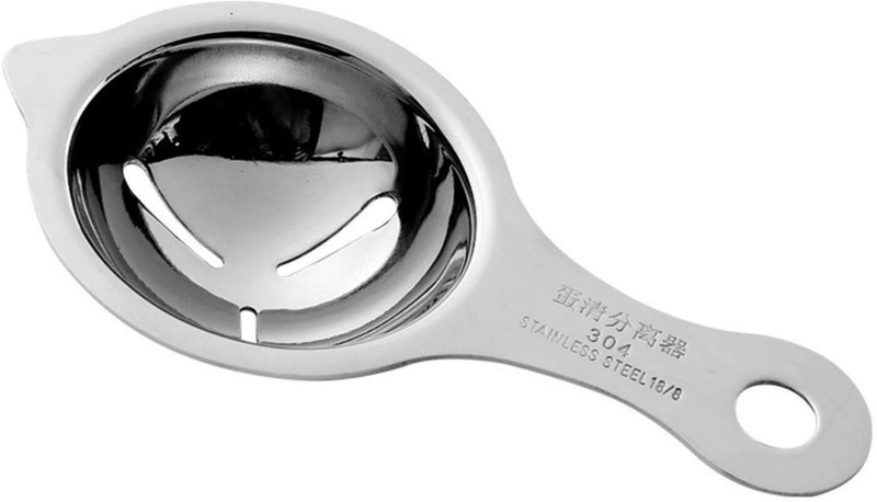 Spatlus Enterprise LLP Stainless Steel Egg Separator And Stirring Spoon, Eggs Yolk White Filter Stainless Steel Egg Separator(Silver, Pack of 1)