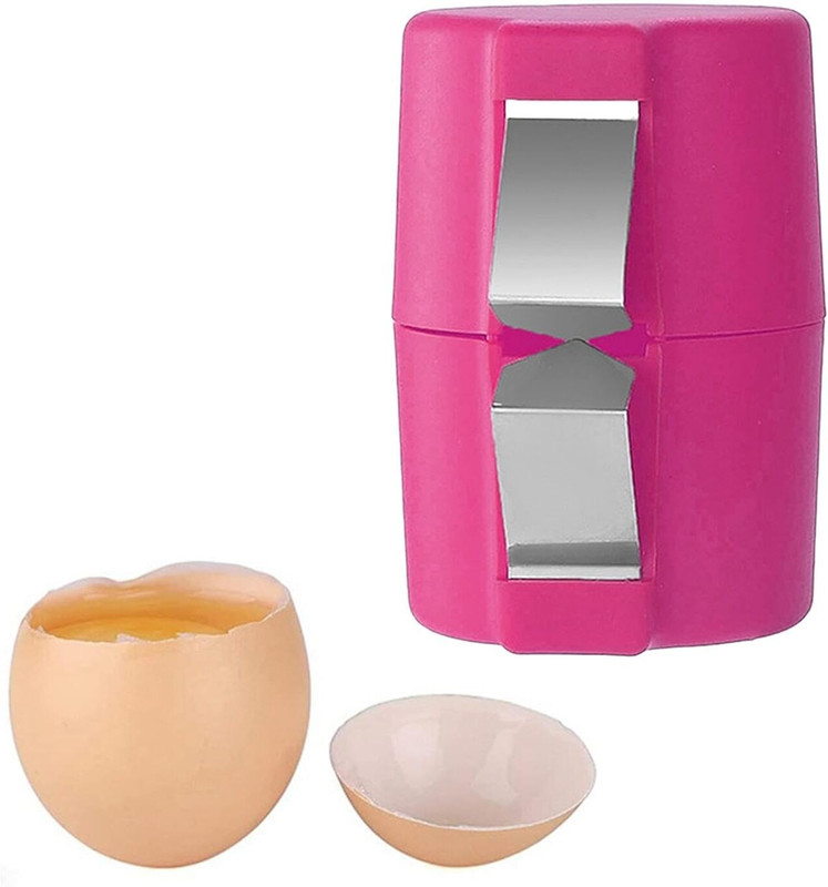 Sahaj Heavy Duty Egg Opener Tool with Shell Remover for Easy and Clean Cracking Plastic, Stainless Steel Egg Separator(Multicolor, Pack of 1)