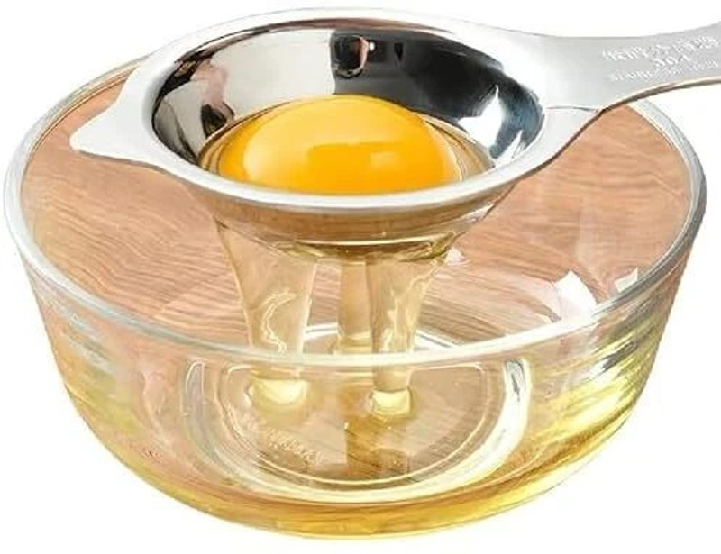 DeoDap Stainless Steel Egg Yolk Separator – Easy Egg White Divider Kitchen Tool Stainless Steel Egg Separator(Steel, Pack of 1)