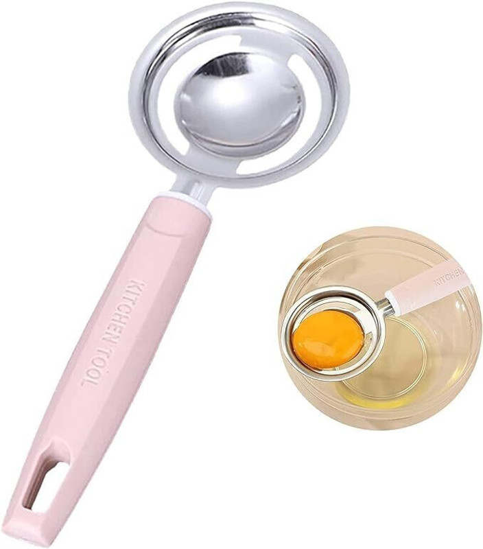 HomeAra Egg Yolk Separator Egg White Separator Stainless Steel, Plastic Egg Separator(Pink, Pack of 1)