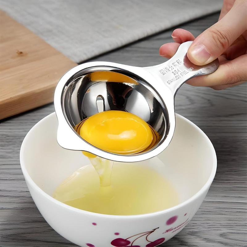 KEVANKI Stainless Steel Egg White Separator Egg Yolk and Egg White Stainless Steel Egg Separator(Silver, Pack of 1)