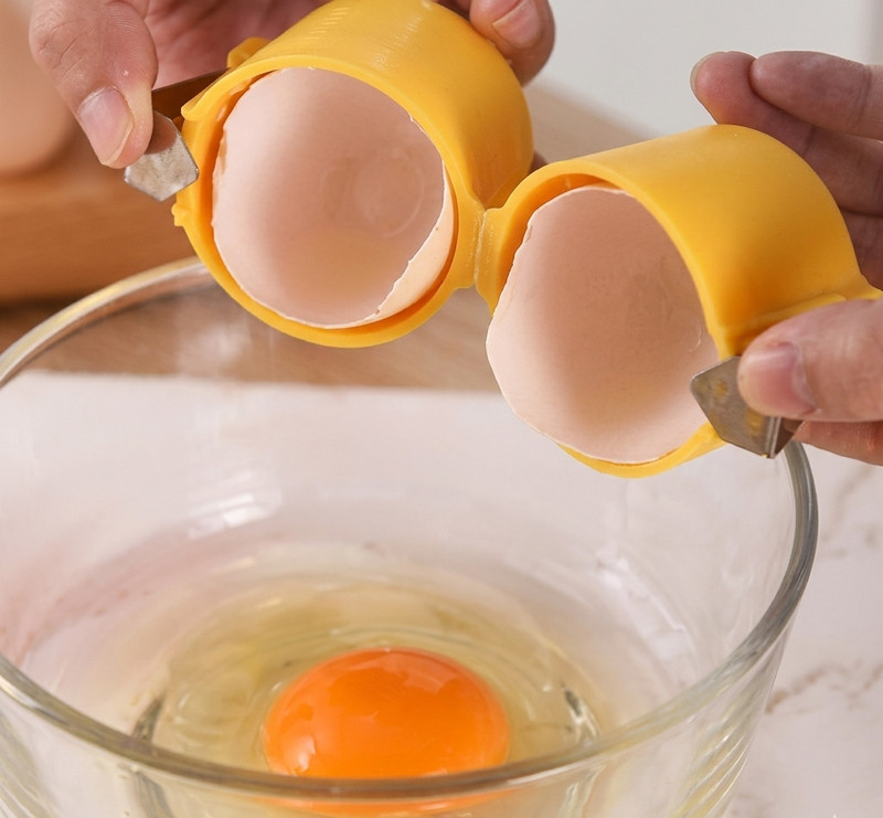 Suvaniq 2 in 1 Egg Cracker Separator Tool with Shell Cutter for Kitchen Home Easy Use Egg Cracker