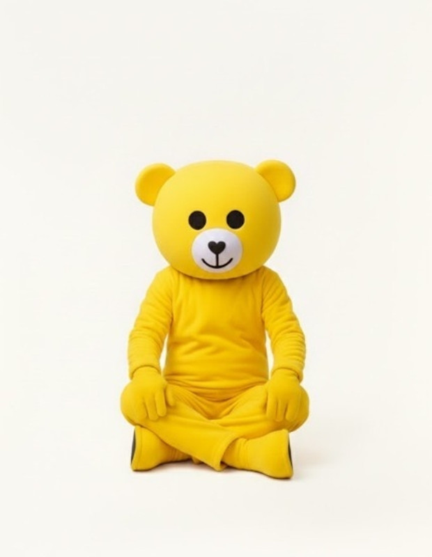 ANUJTOYS Yellow Bear Mascot for Adults Character Suit for Events Shows School Functions Elders Halloween Costume(XL)