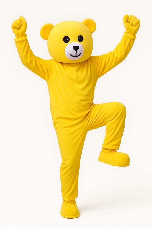 ANUJTOYS Cheerful Yellow Bear Mascot Costume Fun Party & Event Outfit Elders Halloween Costume(XL)