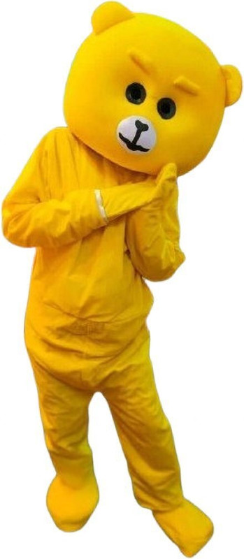 anujl Yellow Teddy Bear Mascot for adult character suit for event, party and promotion Elders Halloween Costume(XXXL)