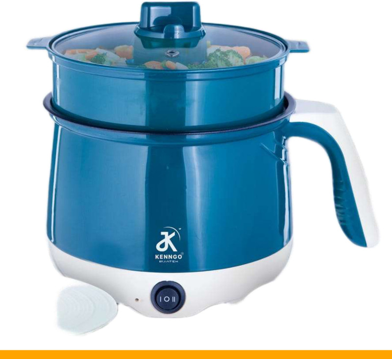 BazaarNest Electric Multifunction Cooking Pot 1.5 Litre Multi-Purpose Cooker Slow Cooker, Rice Cooker, Travel Cooker, Egg Cooker, Food Steamer(1.5 L, Peach)