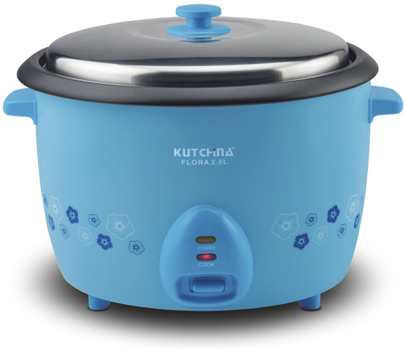 Kutchina FLORA Rice Cooker 2.8L Non Stick Electric Rice Cooker with Steaming Feature(2.8 L, Blue)