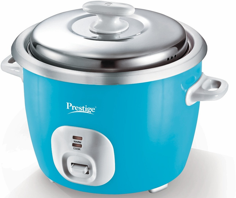 Prestige Cute 0.6-2 SS 300W Open Type|Stainless Steel Cooking Pan 2U|Cool Touch Handles Electric Pressure Cooker(0.6 L, Dark Blue)