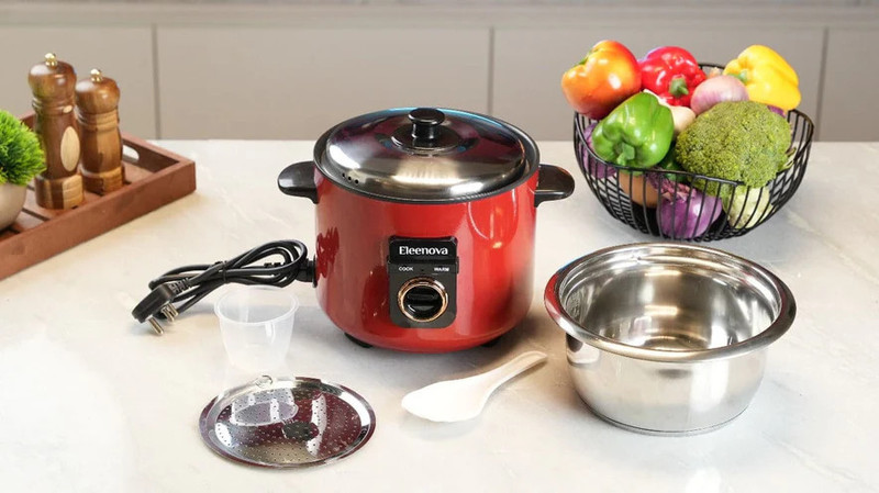 Eleenova 82232 Electric Rice Cooker(1 L, Red)