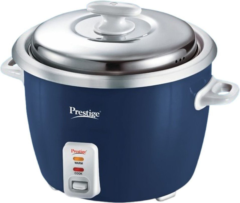 Prestige Cute 1.0-2SS Open Type|Stainless Steel Cooking Pan 2U|Cook Upto 0.4Kg Of Rice- Electric Rice Cooker(1 L, Blue, Silver)