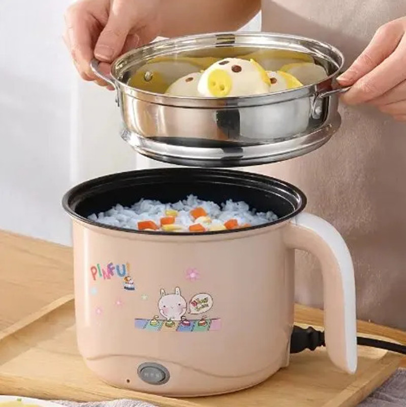 GAMADIYN BAZAAR Electric Cooking Pot Non-Stick Cooker, Egg Boiler Rice Cooker, Travel Cooker Multi Cooker Electric Kettle(1.5 L, Multicolor)