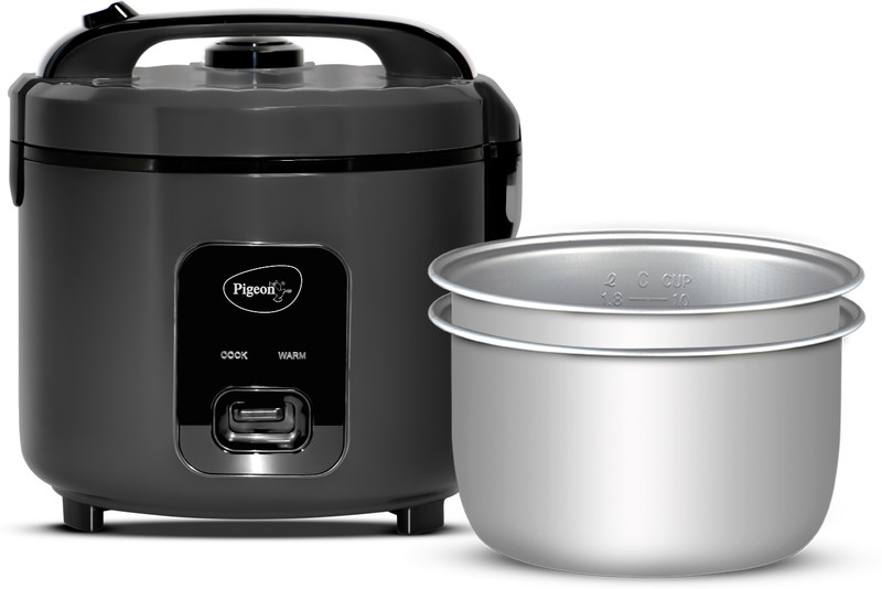 Pigeon 19004625 Electric Rice Cooker with Steaming Feature(3 L, Grey)