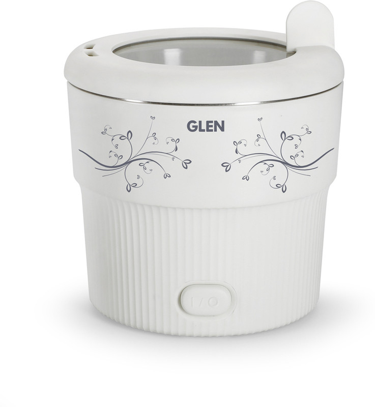 Glen Multi Electric Cooker for Rice, Noodles/Pasta, Vegetables & Soup 500W Food Steamer(0.8 L, White)