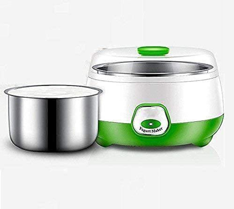 BazaarNest Stainless Steel Container with Lid Kitchen Appliance Yogurt Maker Slow Cooker(1 L, Multicolor)