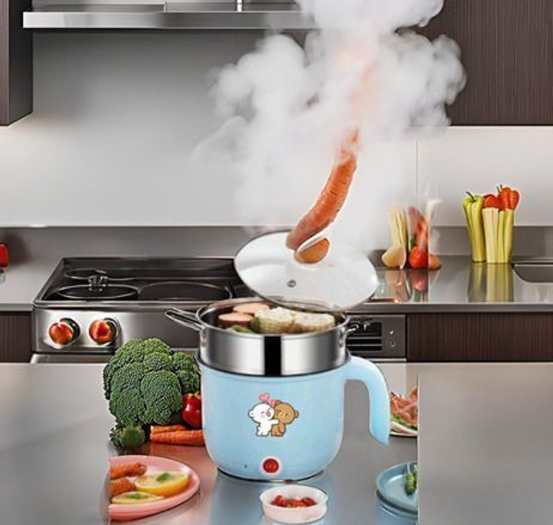 Radhe Electric Multifunction Cooking Pot Electric Cooker Steamer Cook pots 163 Egg Boiler, Egg Cooker, Electric Pressure Cooker, Slow Cooker, Travel Cooker, Rice Cooker(1.5 L, Multicolor)