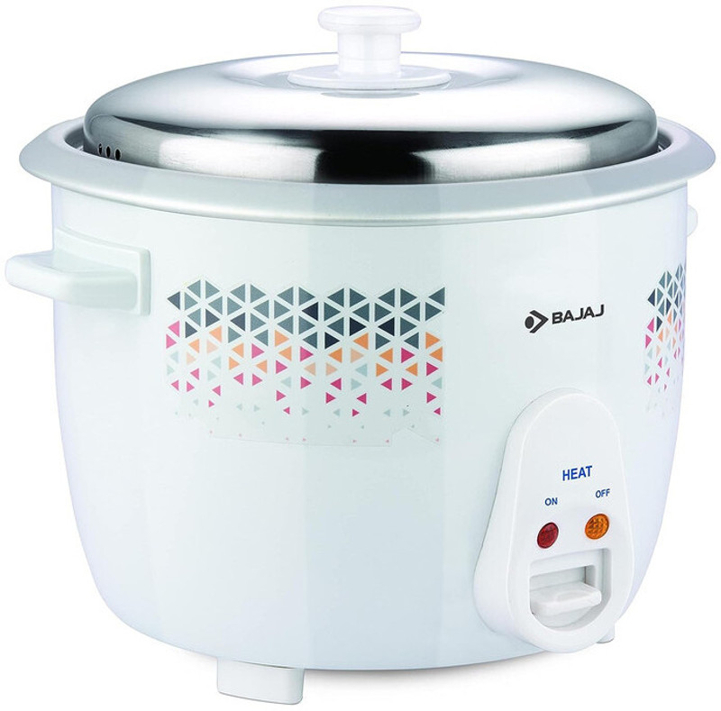 BAJAJ RCX 1.8 dlx duo Electric Rice Cooker with Steaming Feature(1.8 L, White)