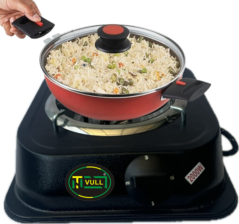 NETVULL 2000 W Radiant Cooktop Push Button(Grey, 2000-watts Manual Induction Cooktop Aluminium with 1 Burner,)