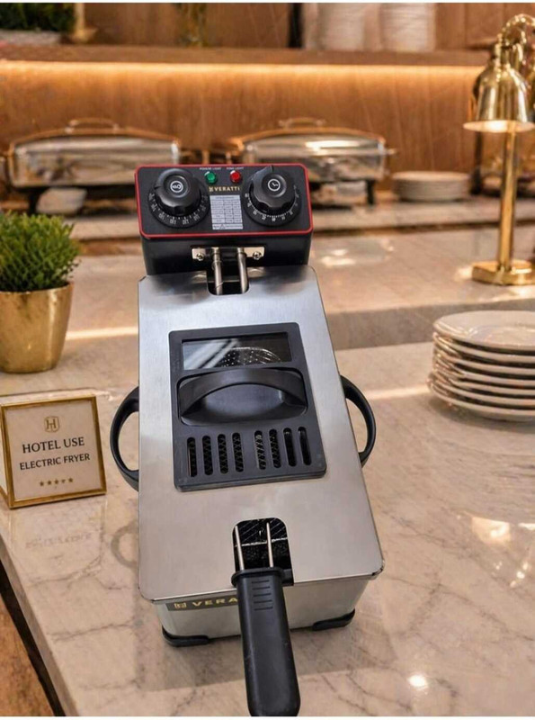 HABBIB Commercial Electric Deep Fryer with Dual Temperature Control Knobs, 3 L Electric Deep Fryer
