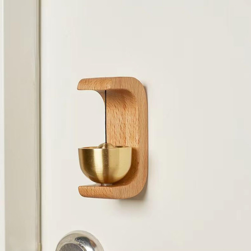 Ficzny Magnetic Door Chime Bell, Wooden Shopkeepers Bell for Door Opening Door Door Window Alarm(NA)