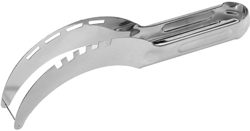 Verilux Stainless Steel Watermelon Slicer Tong Tool 2 in 1 Fruit Cutter Server Full Cake Cutter(Brown, Metal)