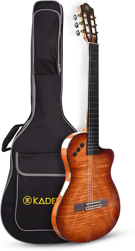 KADENCE KCLTBCS400 Acoustica 39" Classical Electro Acoustic Guitar Cutaway with EQ Brown Travel Guitar Electric Guitar(Sunburst)