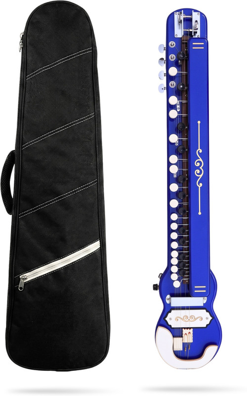 The Kamlesh TKB-6 Banjo (Bulbul Tarang) with Padded Bag – 29 Keys, 6 Strings | Indian Banjo Electro-acoustic Guitar(Royal Blue)