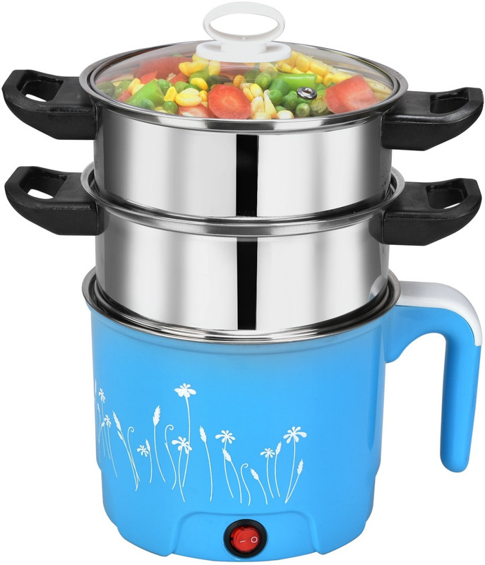 BERG Electric Multipurpose Steam Cooker, 2 Tier,Kettle for Rice, Baby Meals & Soup Multi Cooker Electric Kettle(1.5 L, Multicolor)