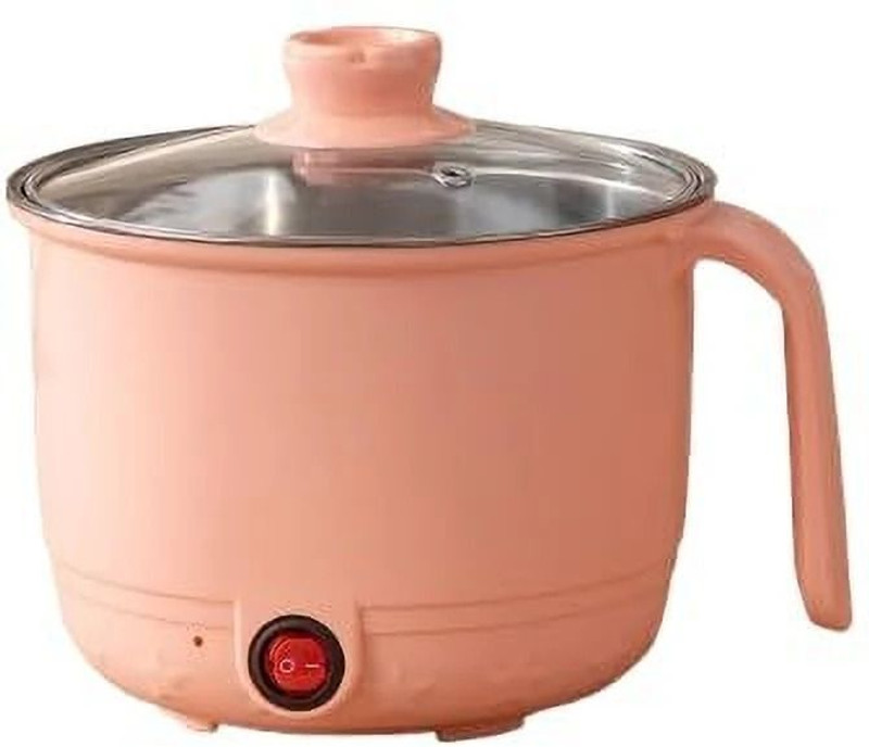 WeProve Multipurpose Cooking Electric Pot Inner Steel Mini Cooker Multi Kettle with Lid Multi Cooker Electric Kettle(1.5 L, Peach)