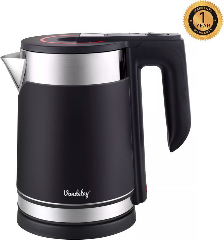 Vandelay Electric Kettle (1.7L) - Double Wall, Cool Touch Kettle with Dry-Boil Protection Electric Kettle(1.7 L, Black)