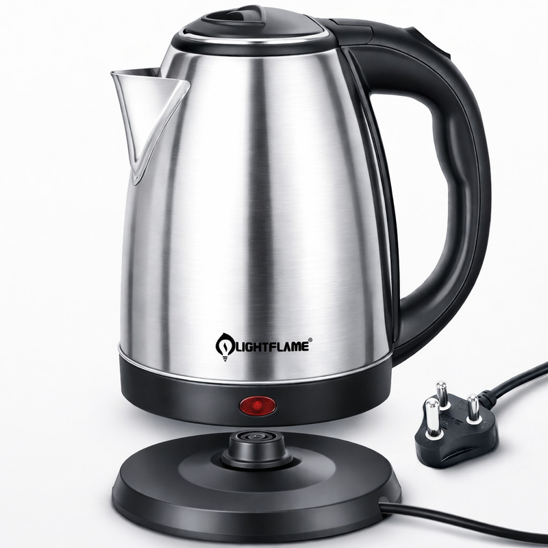 LIGHTFLAME 1.8 Lit. Capacity Electric Kettle(1.8 L, Black, Silver)
