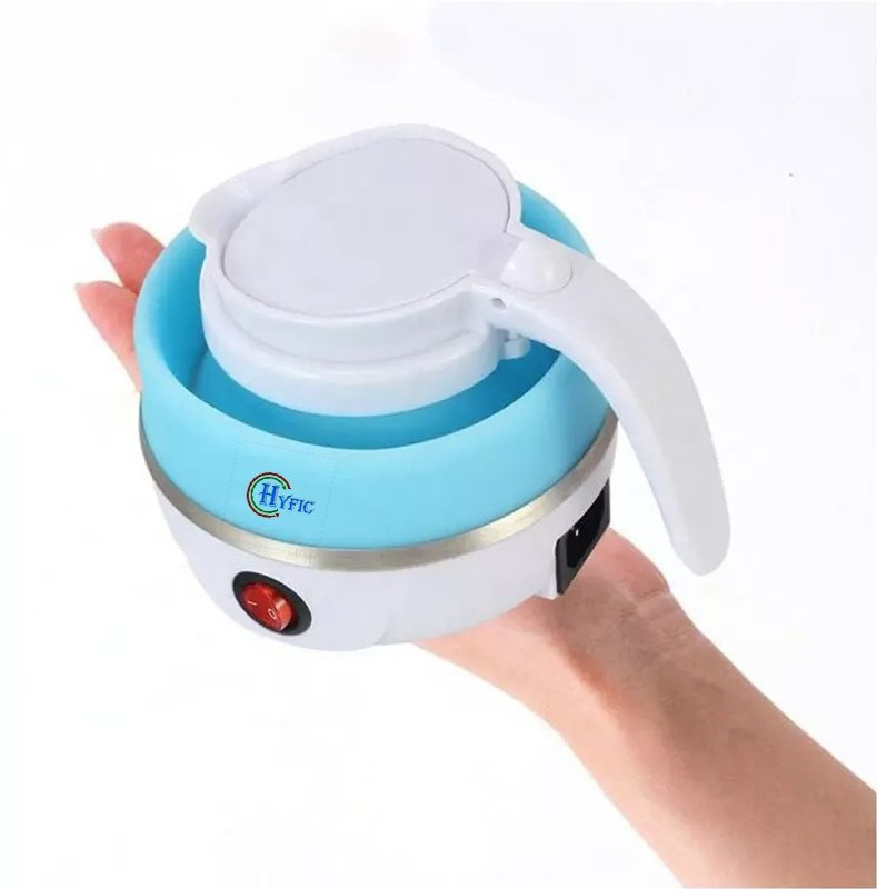 HYFIC Travel Mini Stainless Steel Silicone Portable Foldable Electric Kettle Electric Kettle(1 L, Blue)