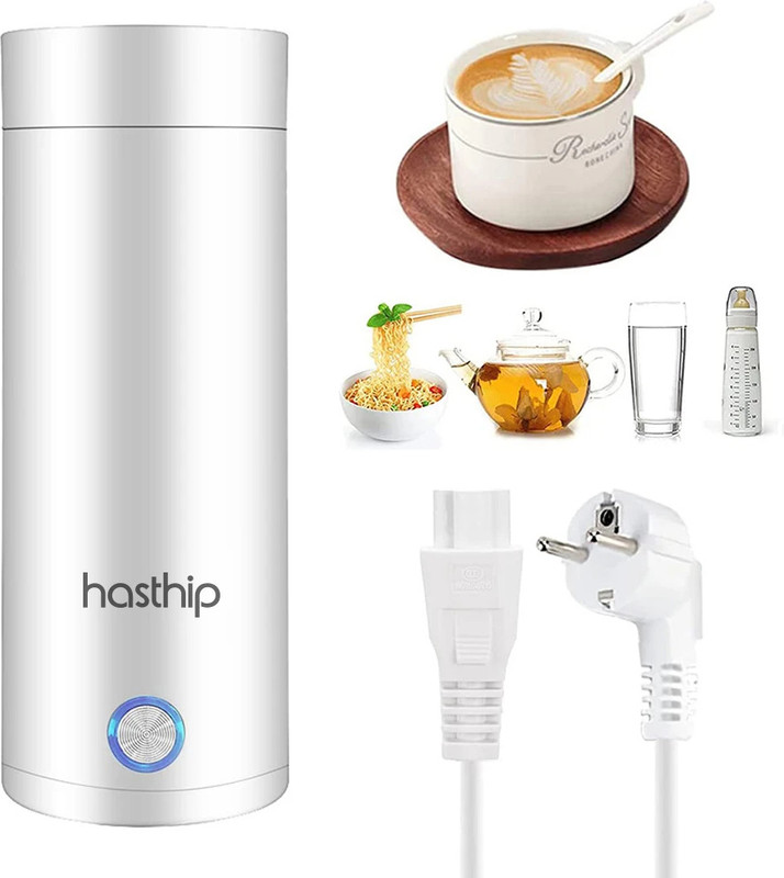 HASTHIP Electric Kettle Travel 0.4 Litre 304 Stainless Steel Electric Kettle(0.4 L, White)