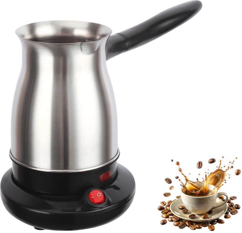 SN-LVK Marado Coffee Maker, 600ml Stainless Steel Electric Kettle, Tea, Cofee, Milk Beverage Maker(0.6 L, Silver)