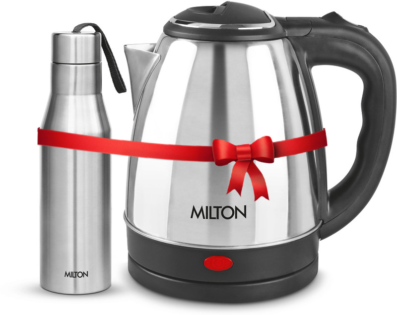 MILTON GO ELE KETTLE 1500+SUPER 750 Bottle Beverage Maker(1.5 L, Silver)