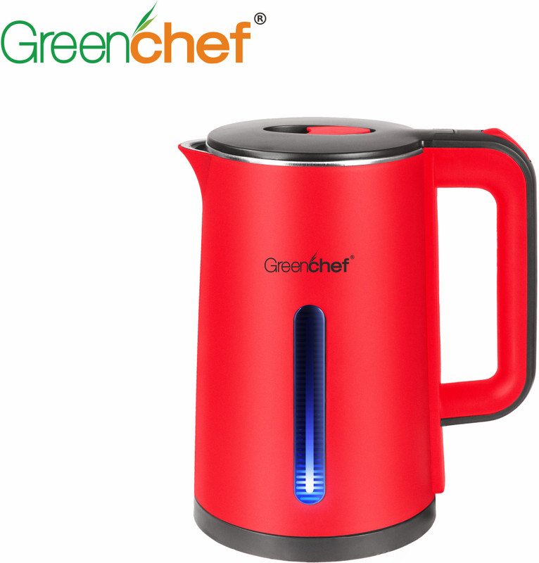 Greenchef Glitter Cordless Pot with cool touch body 1500 watts Electric Kettle(1.8 L, Red)