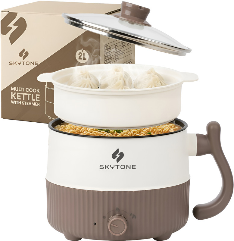 SKYTONE Multipurpose Electric Kettle With Ceramic Coating 2L Multi Cooker Electric Kettle(2 L, Beige)
