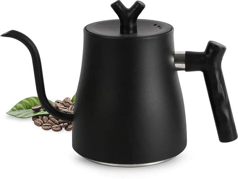 Verilux Pour Over Coffee Kettle Anti Scald Handle Tea Pot for Kitchen Camping, RV Electric Kettle(1.5 L, Black)