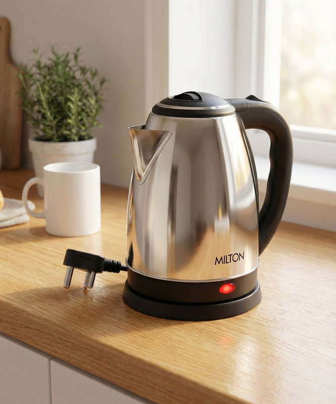 MILTON Euroline Go Electro 1.5 Stainless Steel Electric Kettle(1.5 L, Silver)