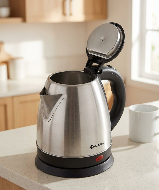 BAJAJ KTX 1.8 L DLX Electric Kettle(1.8 L, Black, Silver)