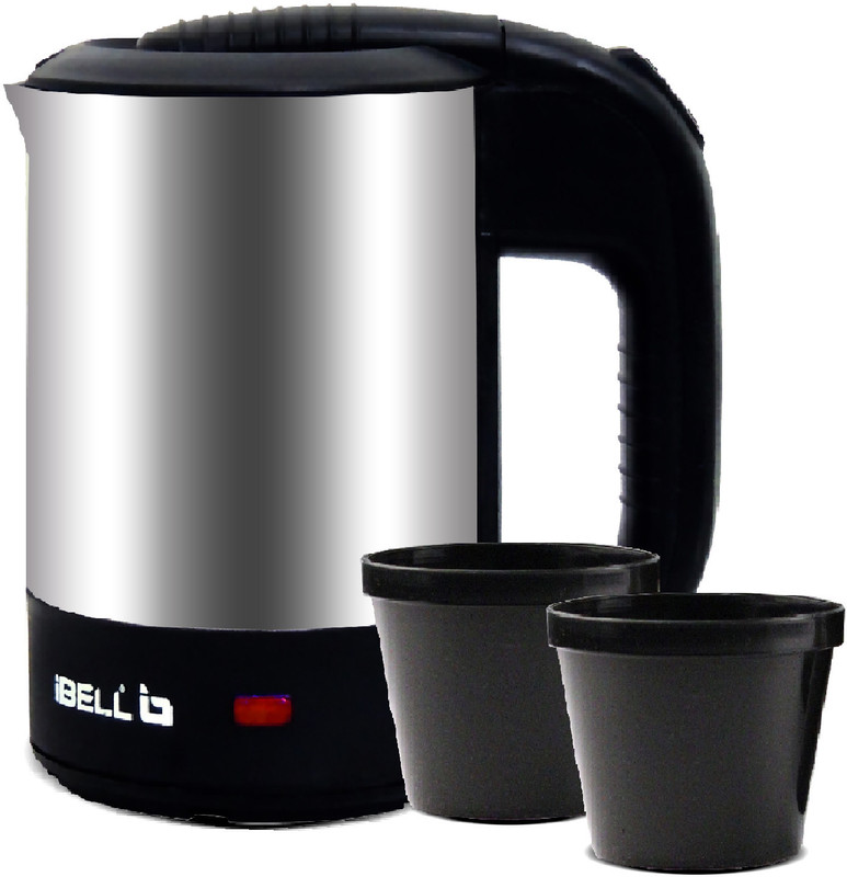 iBELL SEK105 Safety Lid, Auto Cutoff, 950W Stainless Steel Electric Kettle(0.5, Silver)